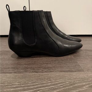 Paolo Black Leather Ankle Booties